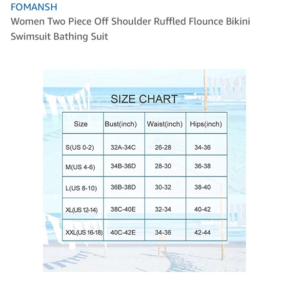 Two piece off shoulder ruffled swimsuit - Picture 2 of 2